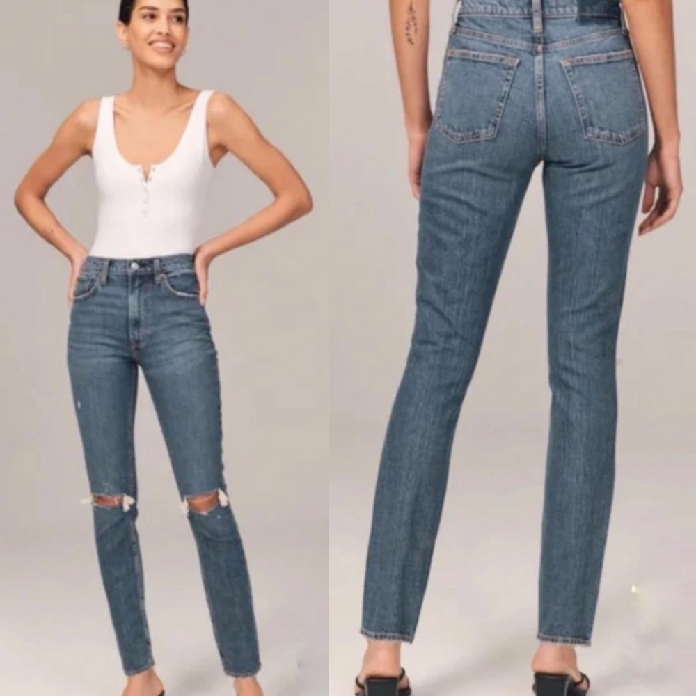 Abercrombie & Fitch Curve Love The Skinny High Rise Jeans